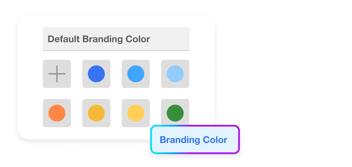 Selecting 'Branding Color' for customizing graphics in videos, as part of the 'Add Graphic to Video' feature, showcasing a palette of default branding colors in the Visla application interface.